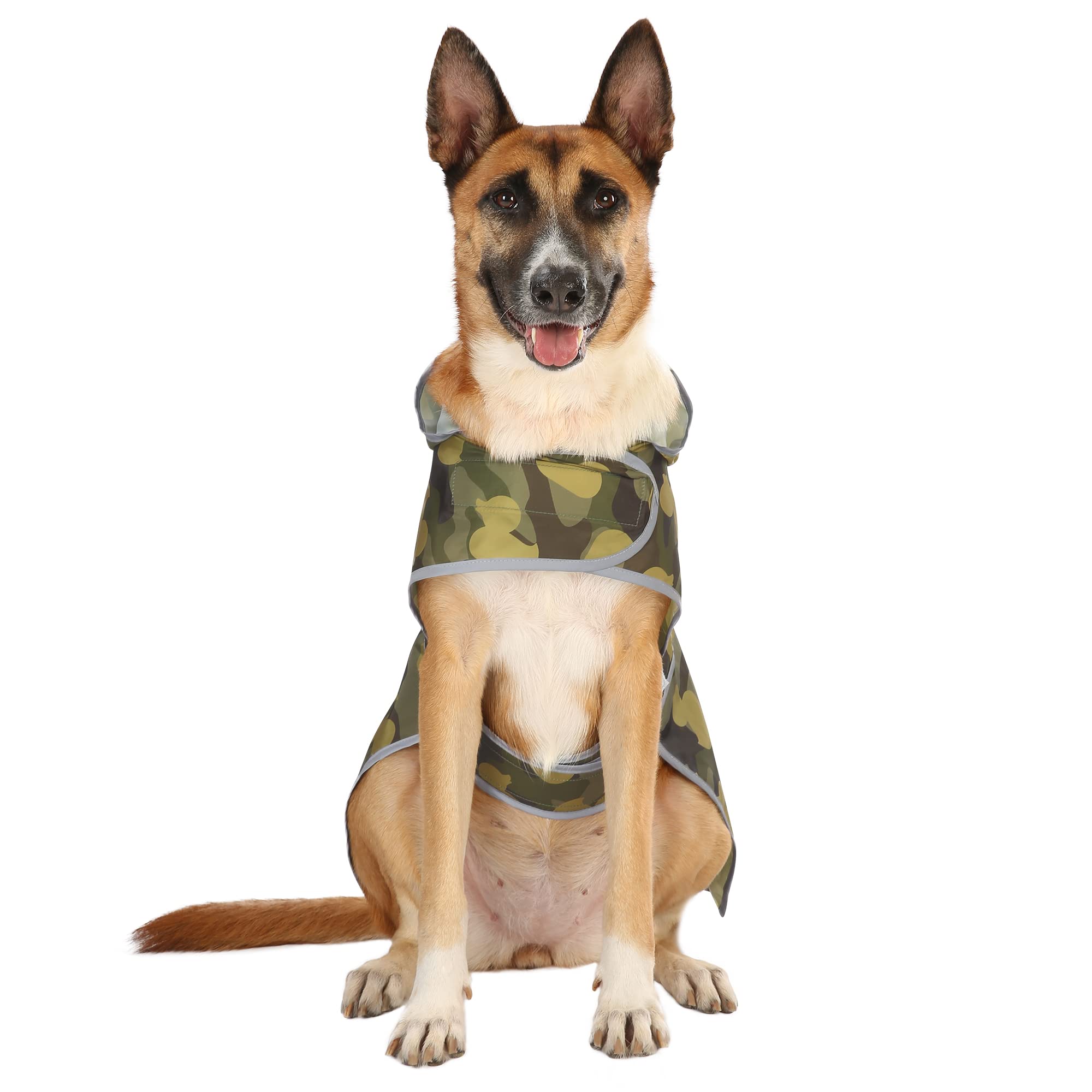 Large Dogs Raincoat With Hood And Leash Hole, Waterproof Xxl Dog Rain Jacket For Large Dogs, Reflective Dog Rain Poncho